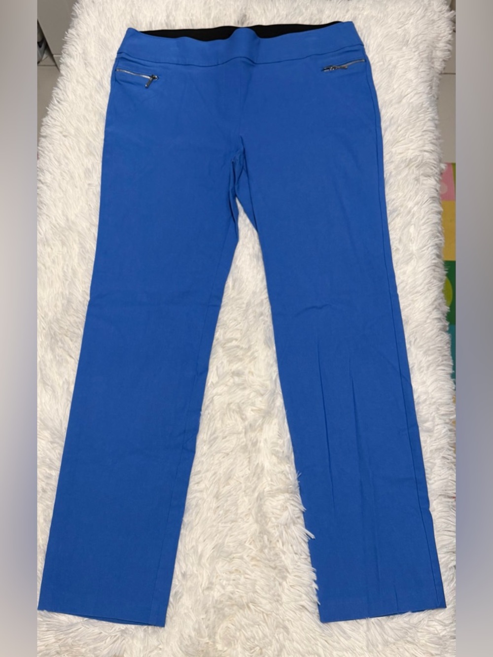 Soho Apparel Black Waistband Blue Pants